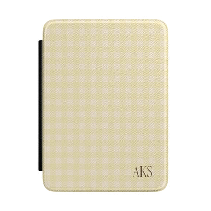 Customizable Yellow Gingham Kindle Case
