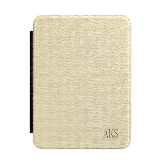 Customizable Yellow Gingham Kindle Case