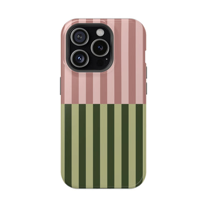 Pink & Green Stripe Phone Case