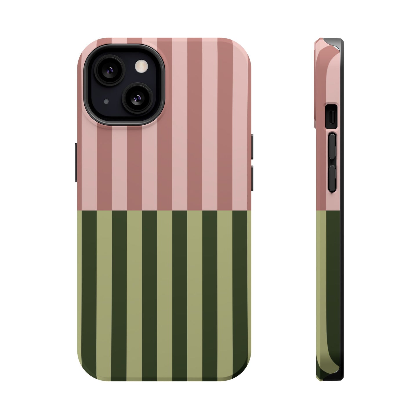 Pink & Green Stripe Phone Case
