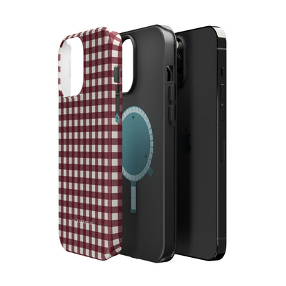 Burgundy Gingham Phone Case