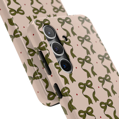 Pink & Green Bows IPhone Case