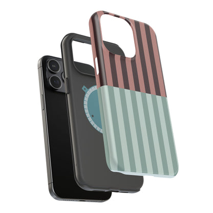 Burgundy and Blue Stripe Phone Case