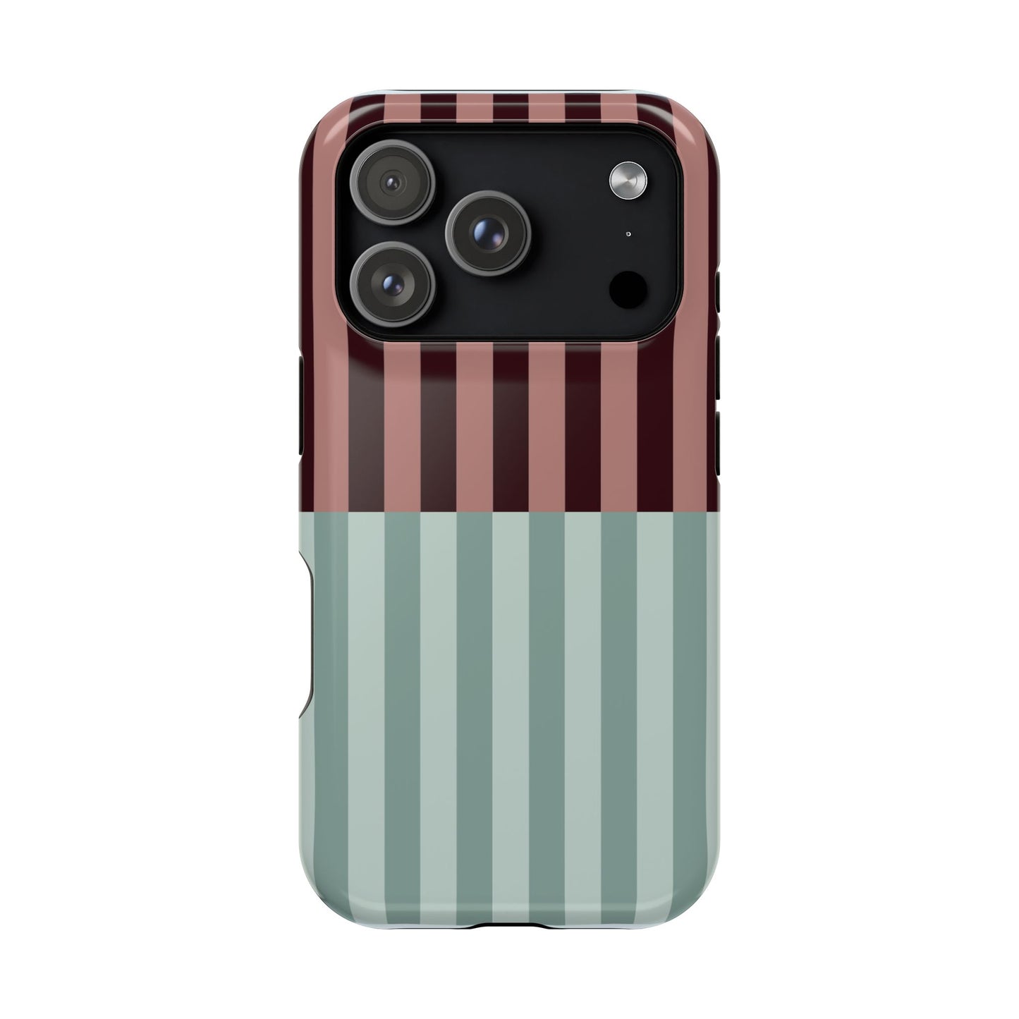 Burgundy and Blue Stripe Phone Case
