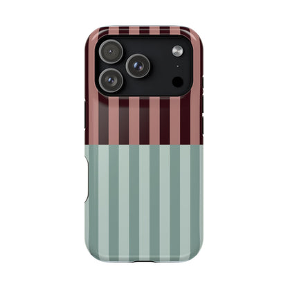 Burgundy and Blue Stripe Phone Case