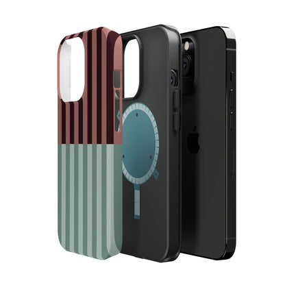 Burgundy and Blue Stripe Phone Case