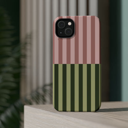 Pink & Green Stripe Phone Case