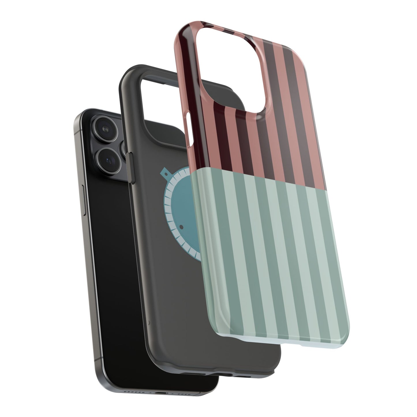 Burgundy and Blue Stripe Phone Case