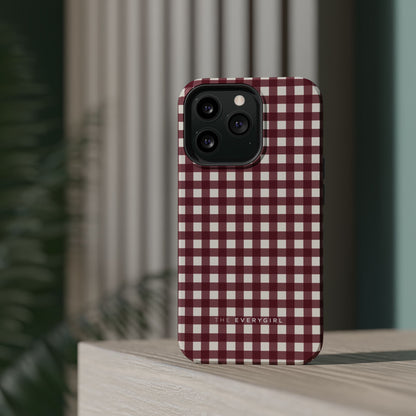 Burgundy Gingham Phone Case