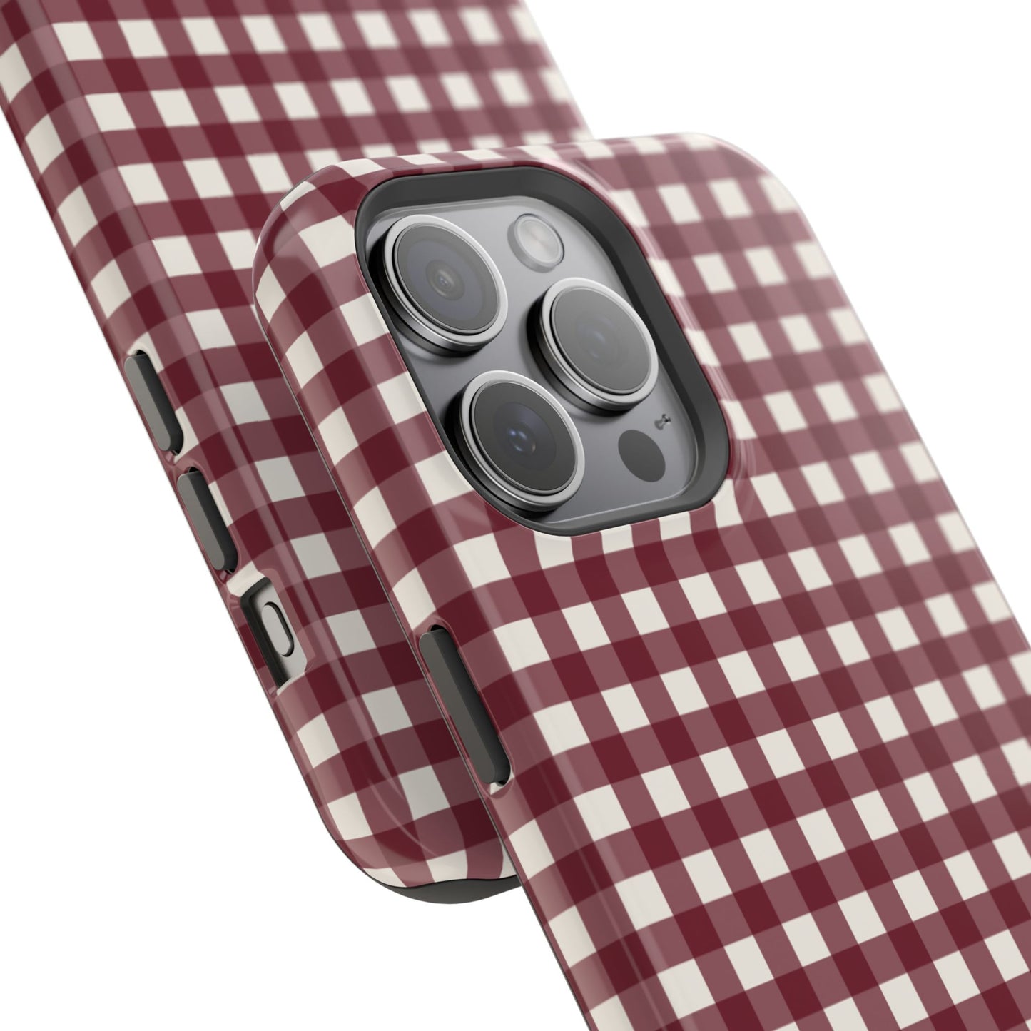 Burgundy Gingham Phone Case