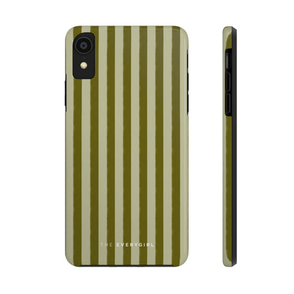 Tone on Tone Green Stripes IPhone Case