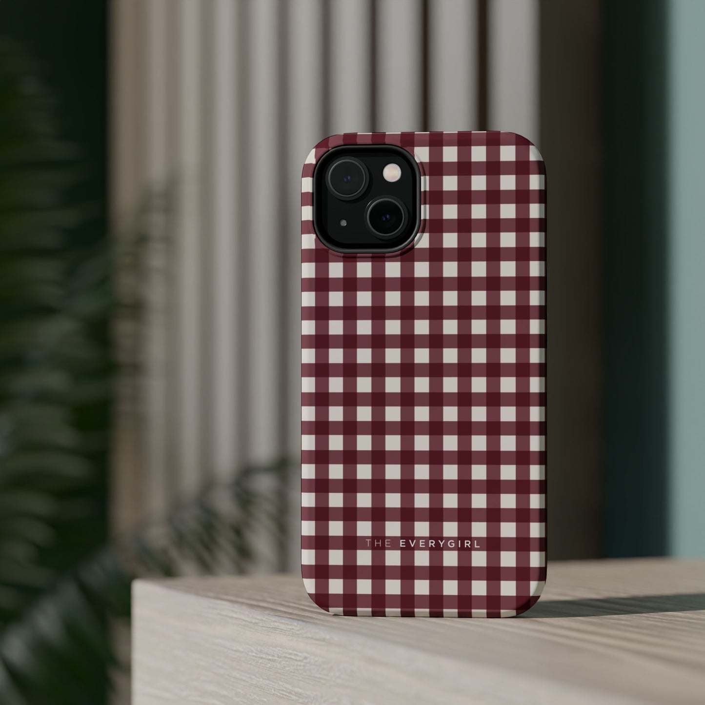 Burgundy Gingham Phone Case
