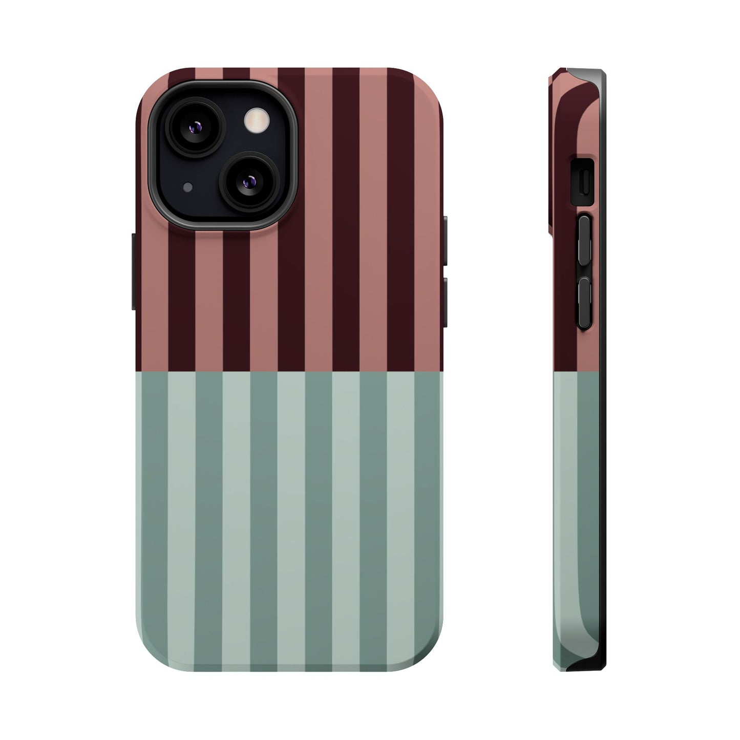 Burgundy and Blue Stripe Phone Case