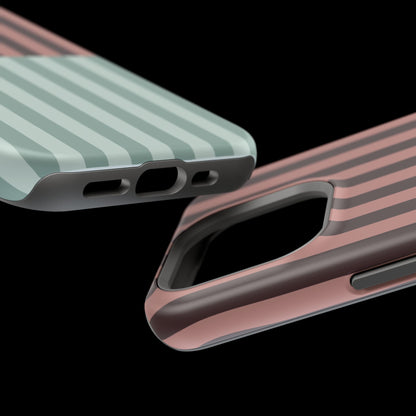 Burgundy and Blue Stripe Phone Case
