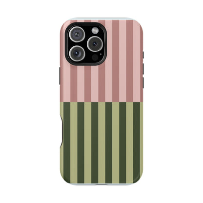 Pink & Green Stripe Phone Case