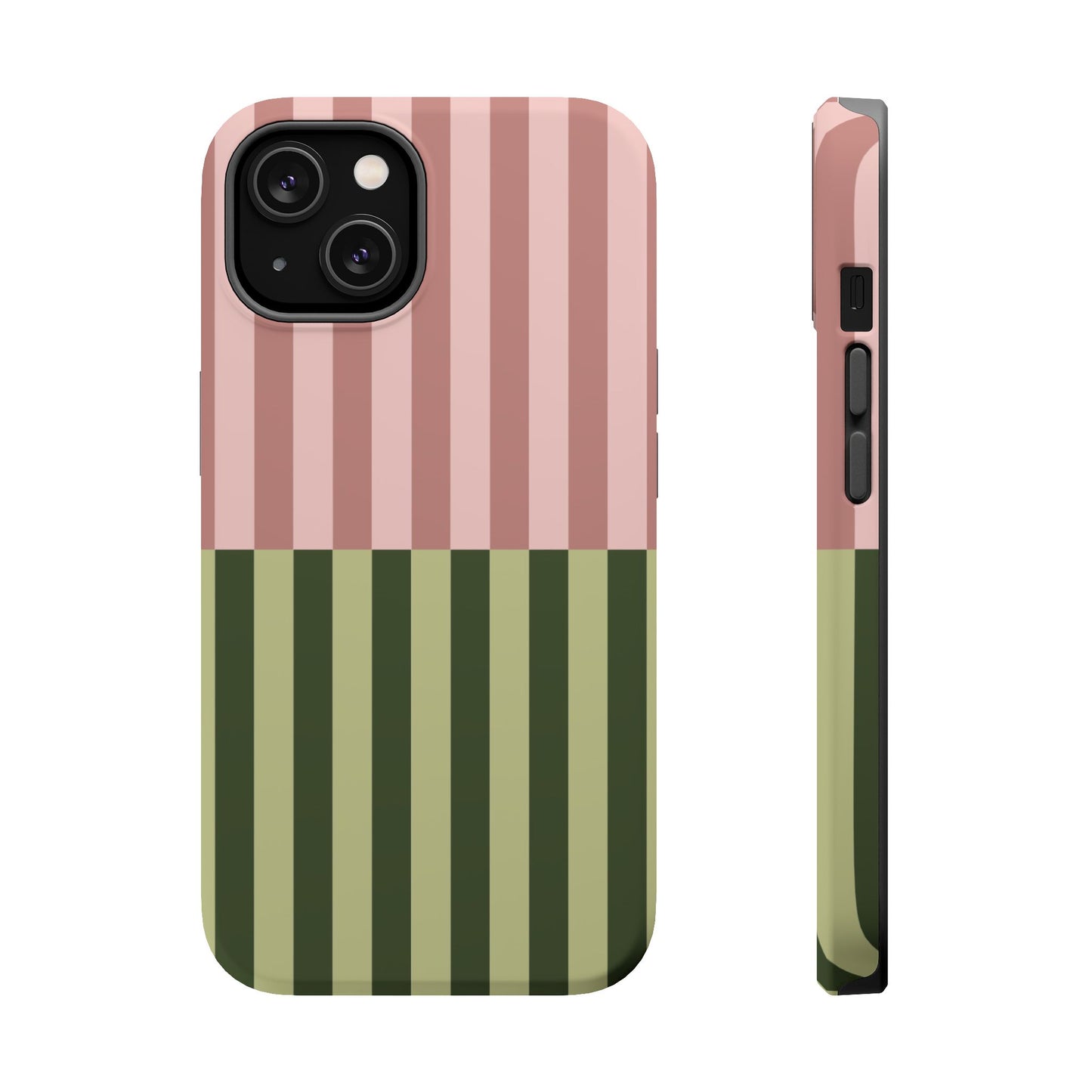 Pink & Green Stripe Phone Case