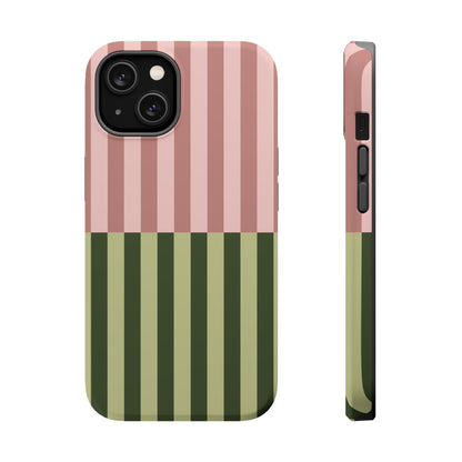 Pink & Green Stripe Phone Case