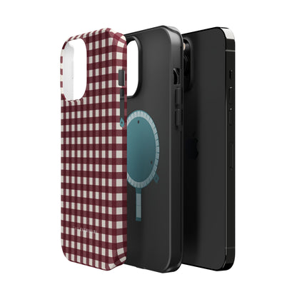 Burgundy Gingham Phone Case