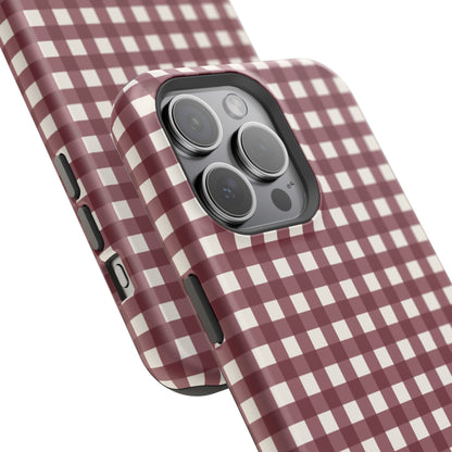 Burgundy Gingham Phone Case
