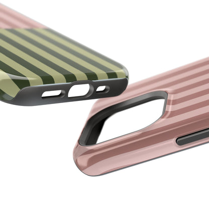 Pink & Green Stripe Phone Case