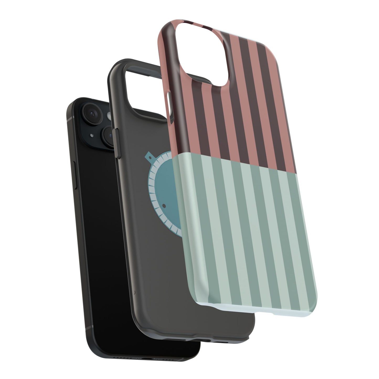 Burgundy and Blue Stripe Phone Case