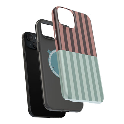 Burgundy and Blue Stripe Phone Case
