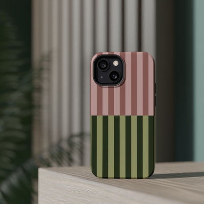 Pink & Green Stripe Phone Case