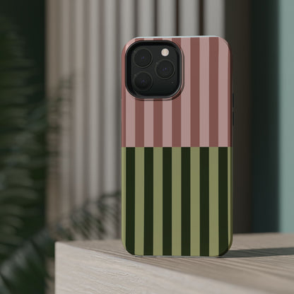 Pink & Green Stripe Phone Case