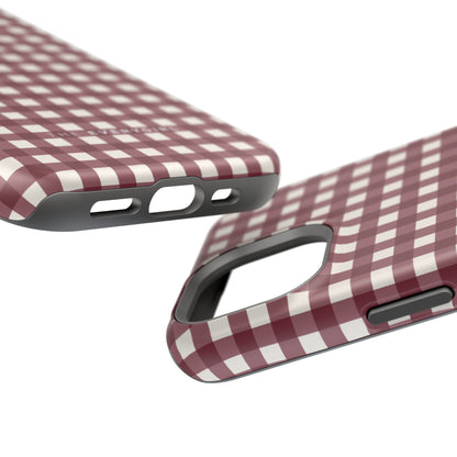 Burgundy Gingham Phone Case