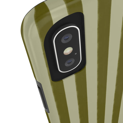Tone on Tone Green Stripes IPhone Case
