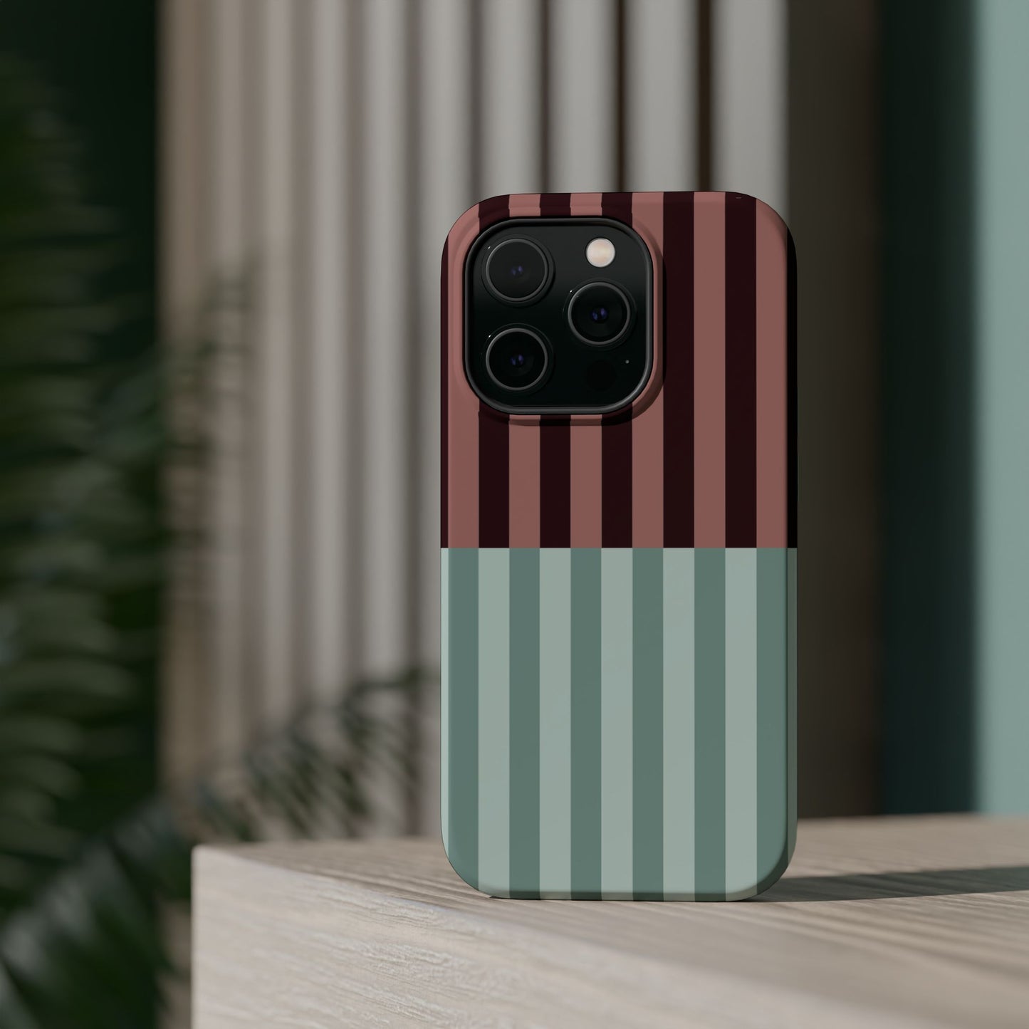 Burgundy and Blue Stripe Phone Case