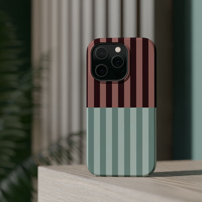 Burgundy and Blue Stripe Phone Case