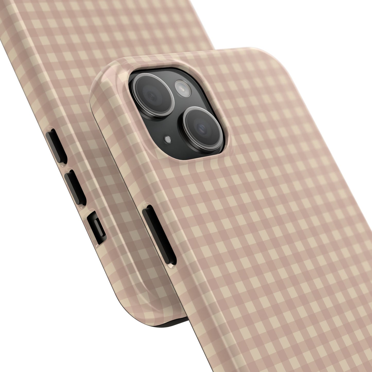 Neutral Blush Gingham IPhone Case