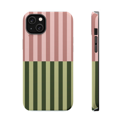 Pink & Green Stripe Phone Case