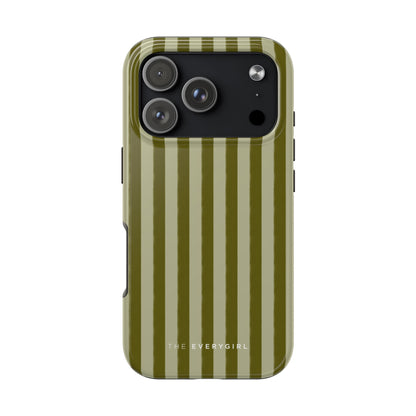 Tone on Tone Green Stripes IPhone Case
