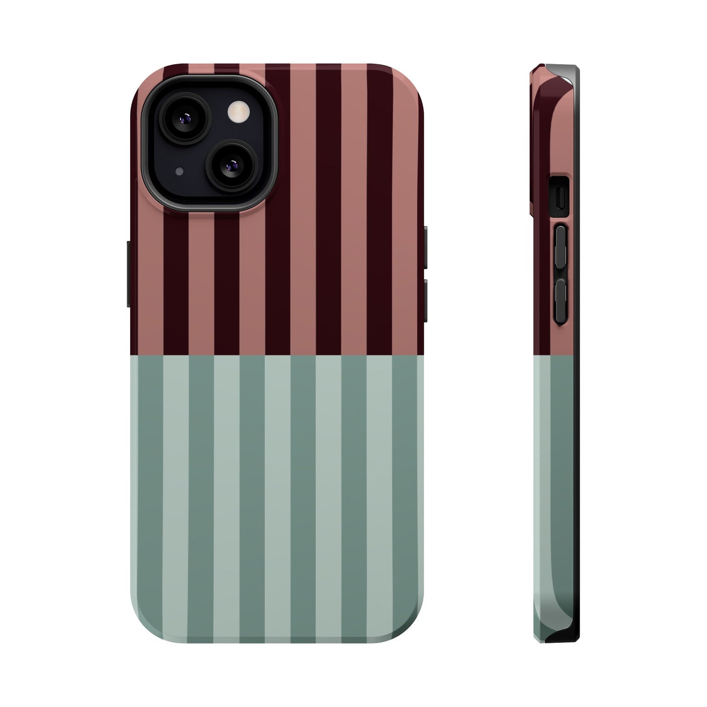 Burgundy and Blue Stripe Phone Case