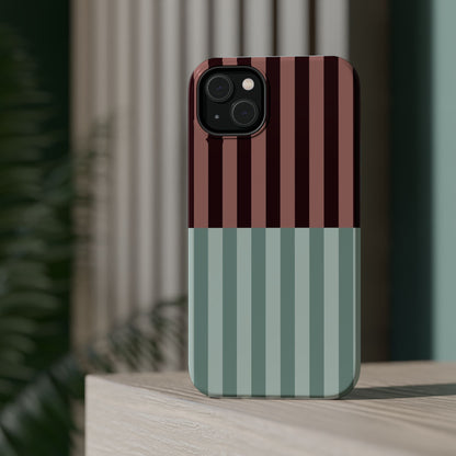 Burgundy and Blue Stripe Phone Case