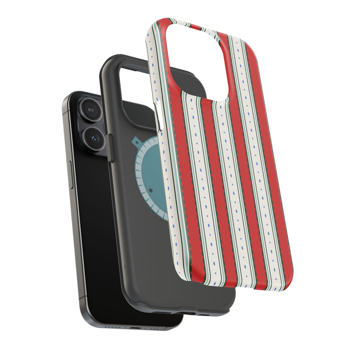 Red Scalloped Lines Phone Cases