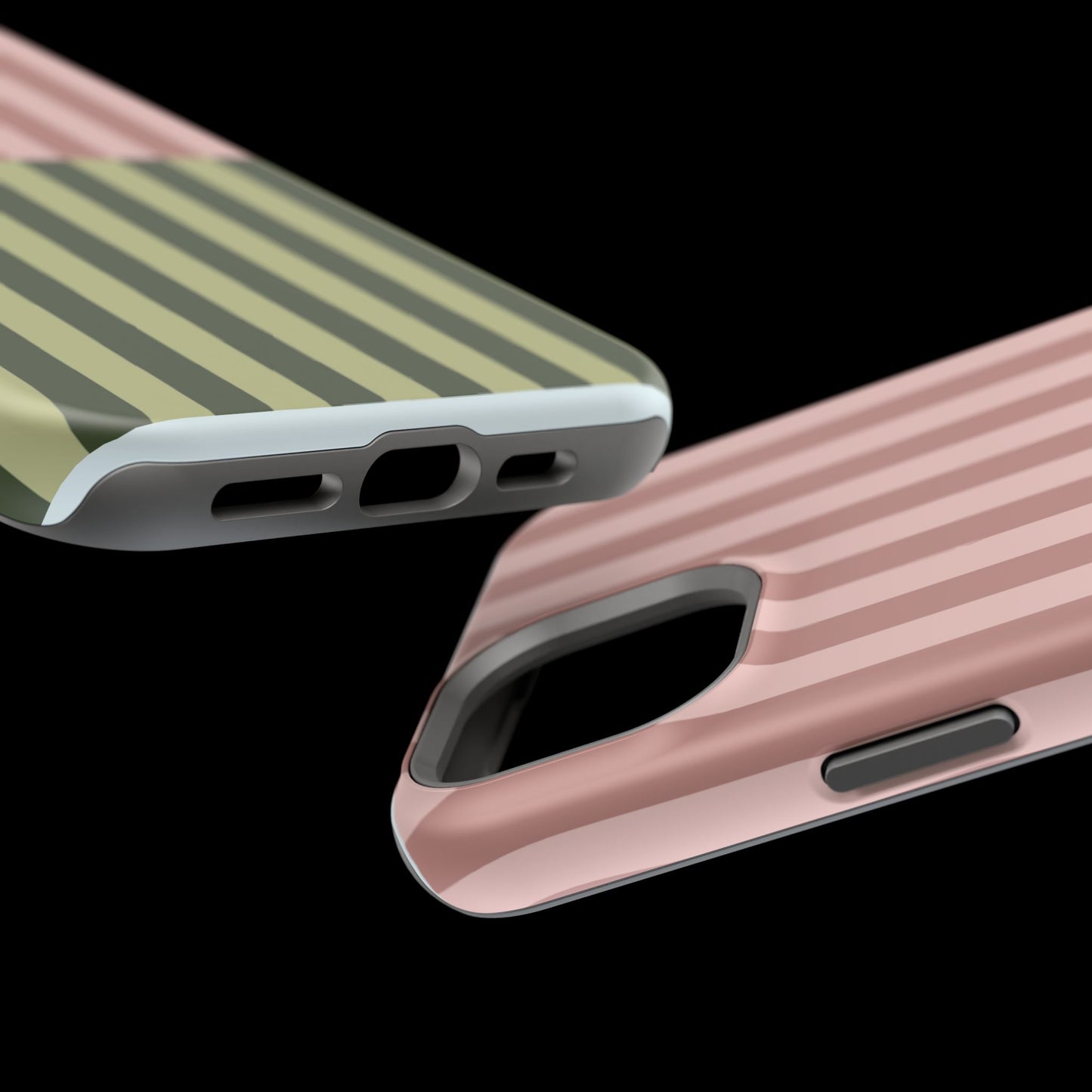 Pink & Green Stripe Phone Case