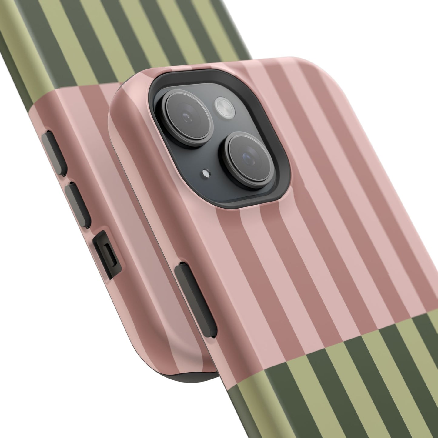 Pink & Green Stripe Phone Case