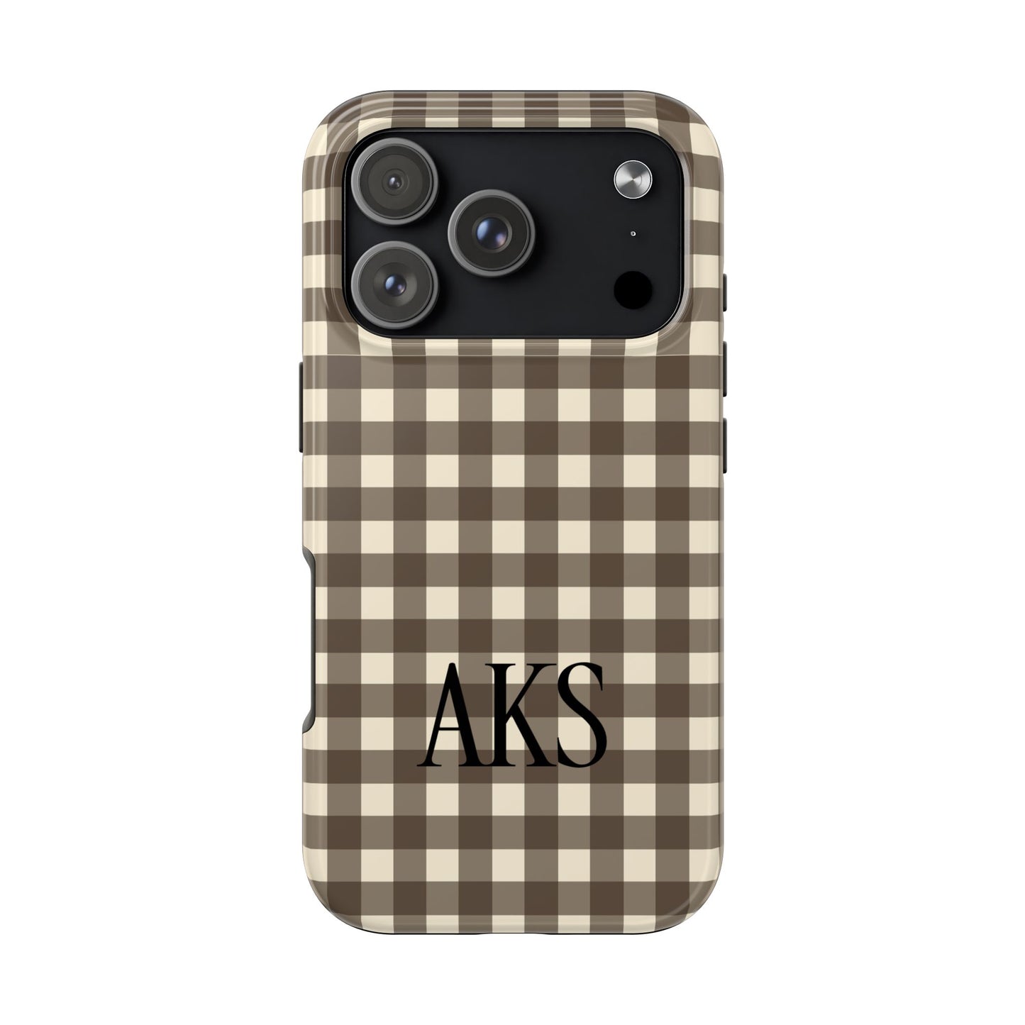 Customizable Brown Gingham Phone Case