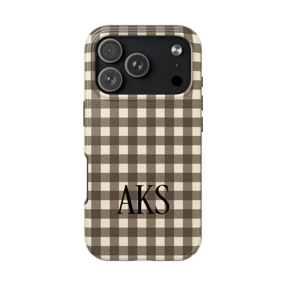Customizable Brown Gingham Phone Case