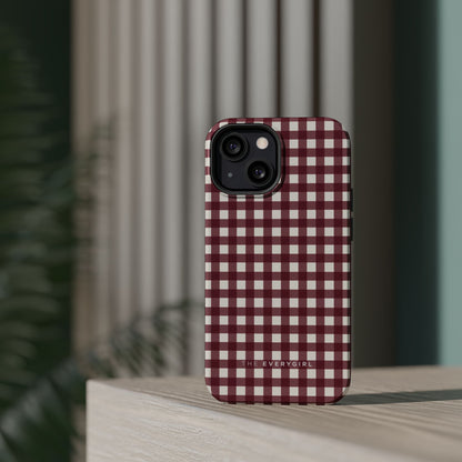Burgundy Gingham Phone Case