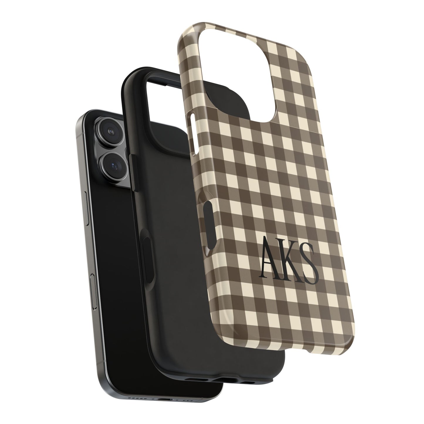 Customizable Brown Gingham Phone Case