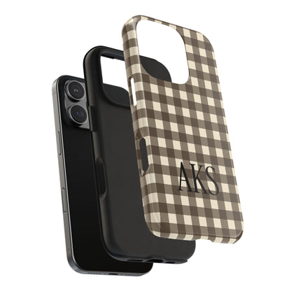 Customizable Brown Gingham Phone Case
