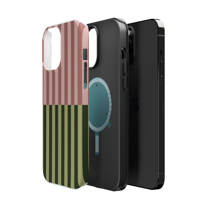 Pink & Green Stripe Phone Case