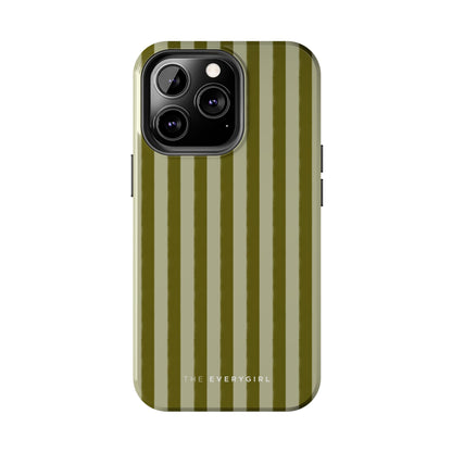 Tone on Tone Green Stripes IPhone Case