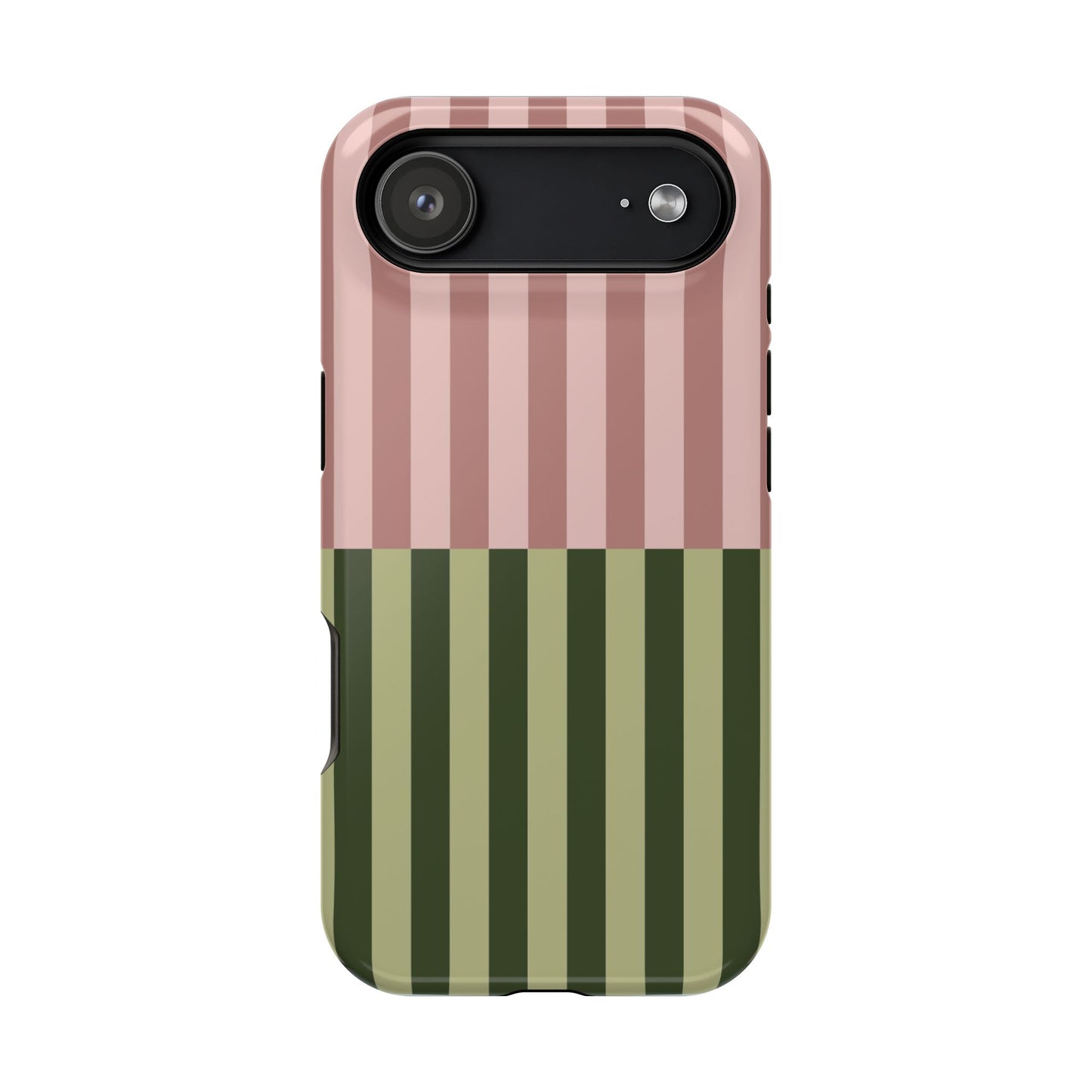 Pink & Green Stripe Phone Case