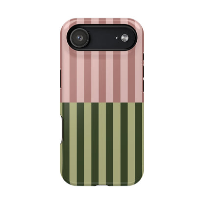 Pink & Green Stripe Phone Case