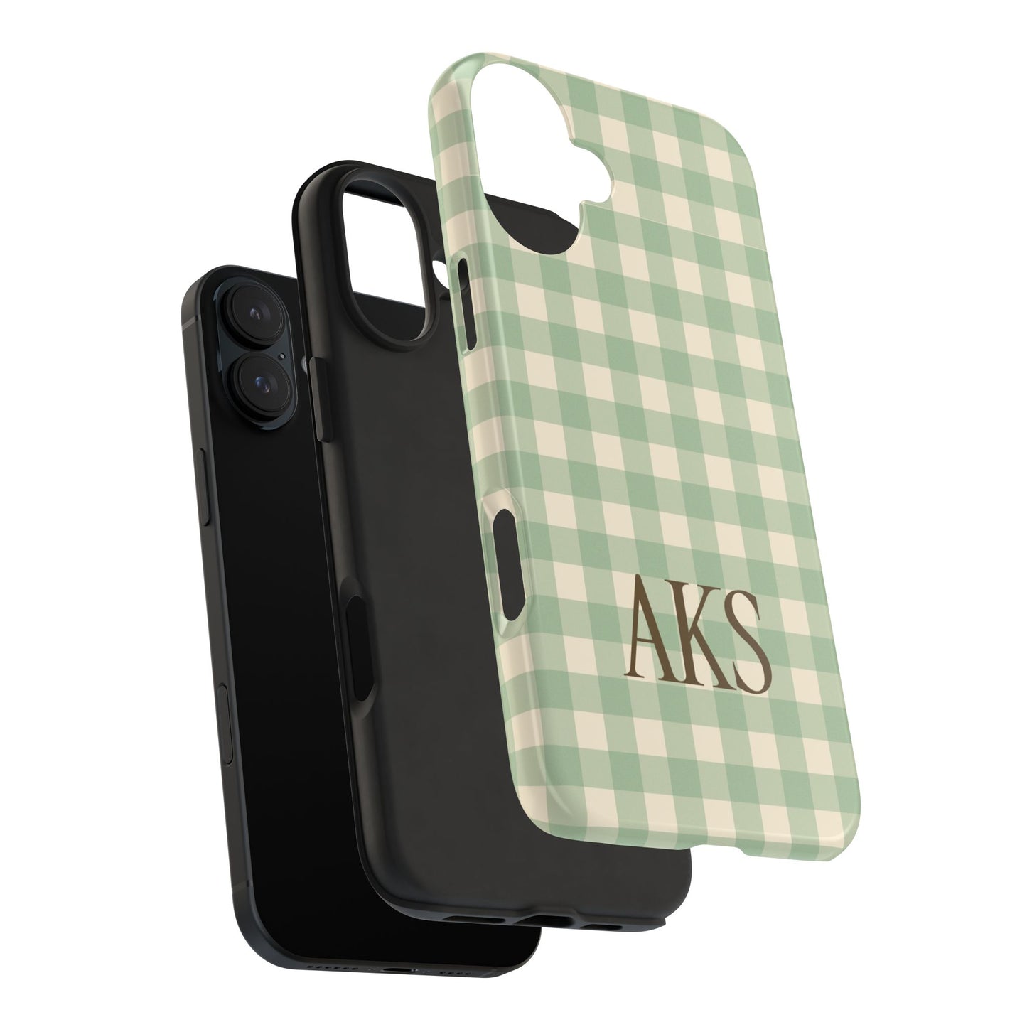 Customizable Green Gingham Phone Case